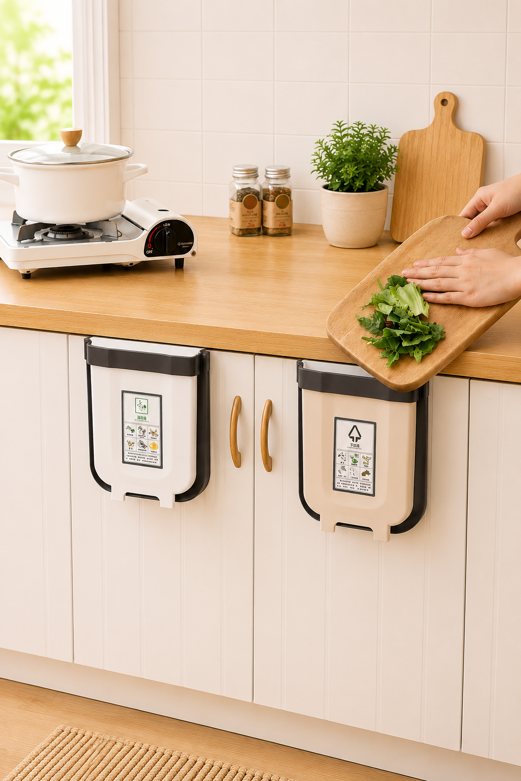 🗑️ Basurero Plegable Colgante para Cocina