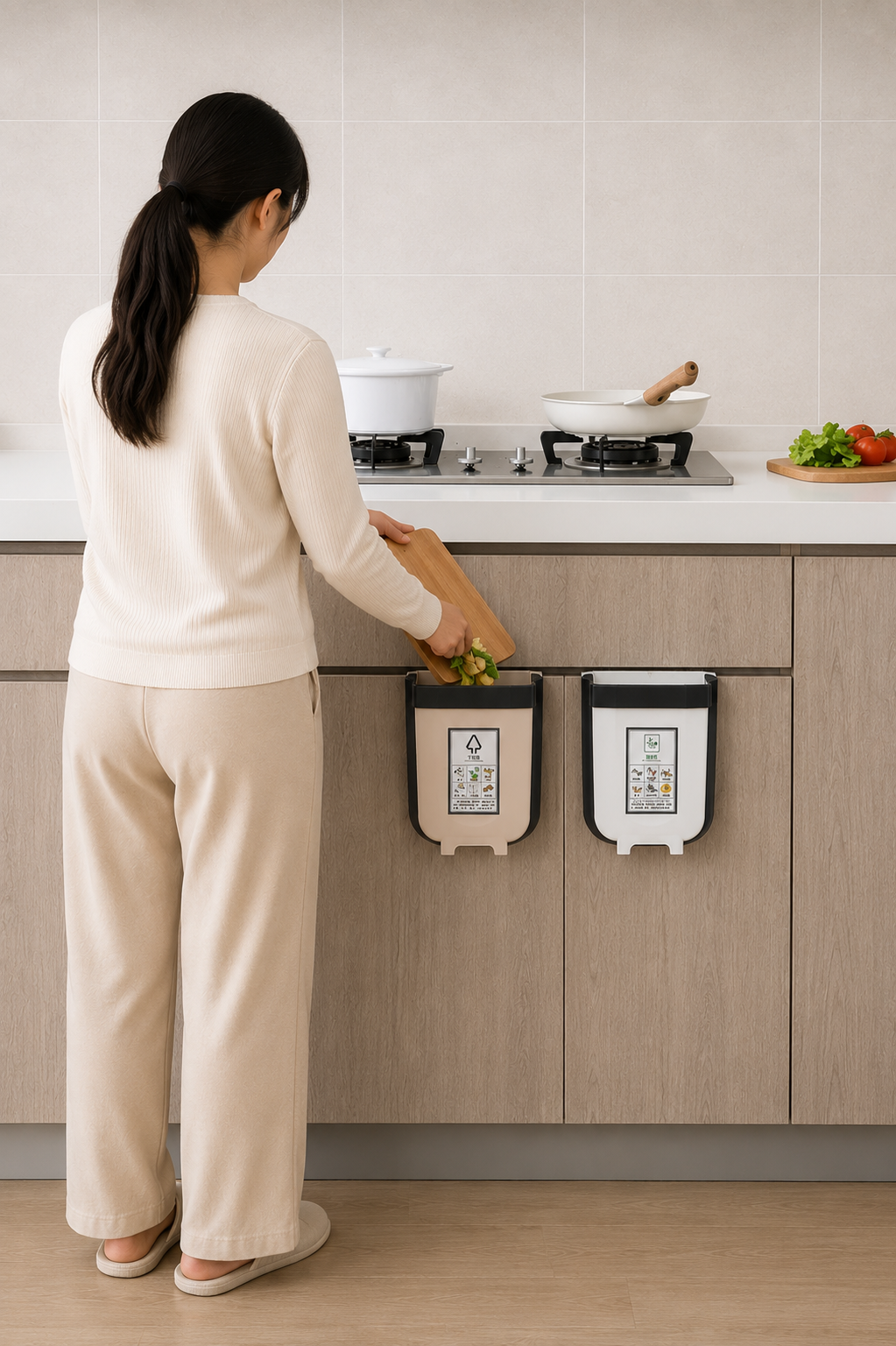 🗑️ Basurero Plegable Colgante para Cocina
