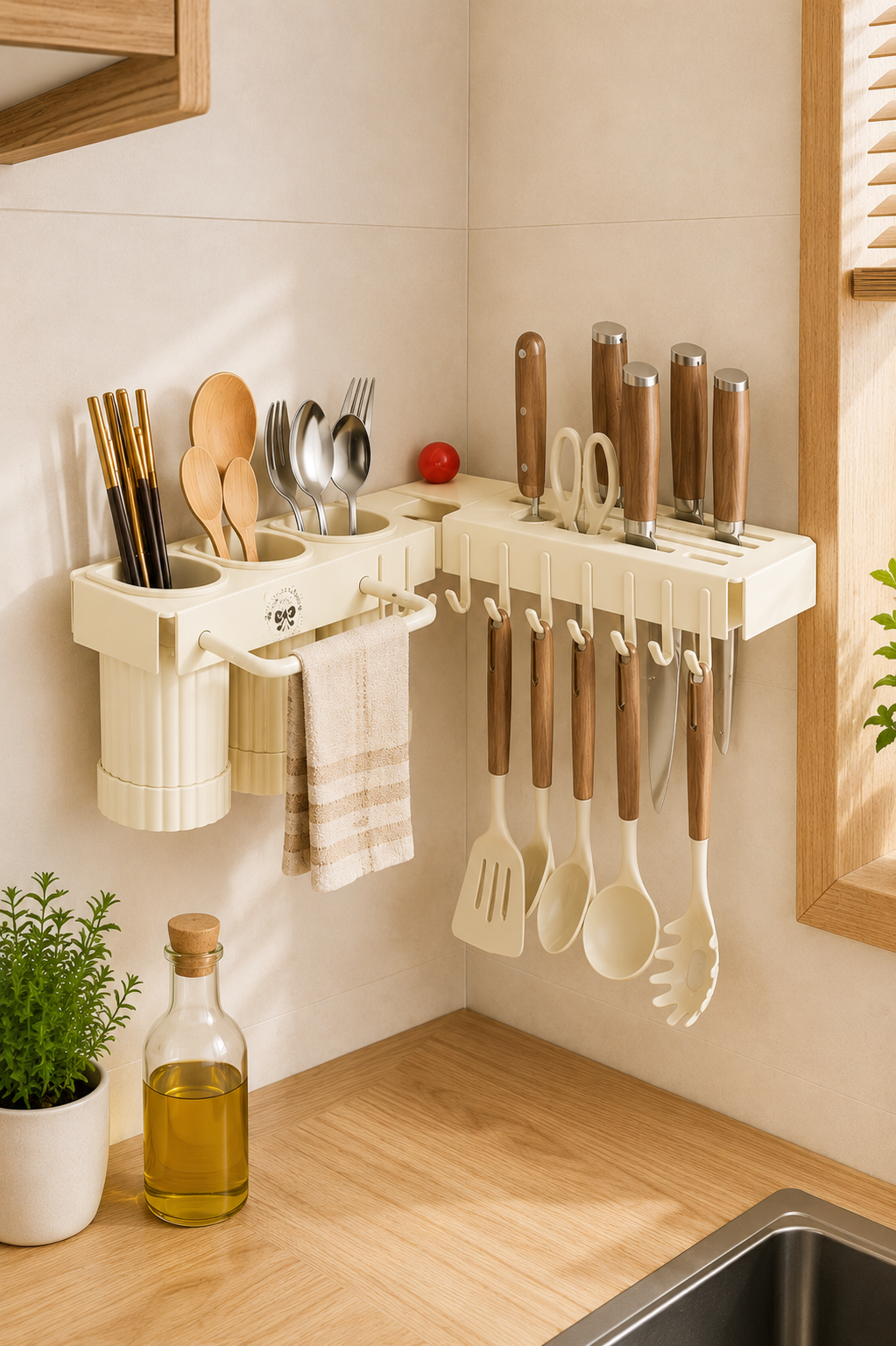🍳 Organizador Multifuncional de Pared para Cocina