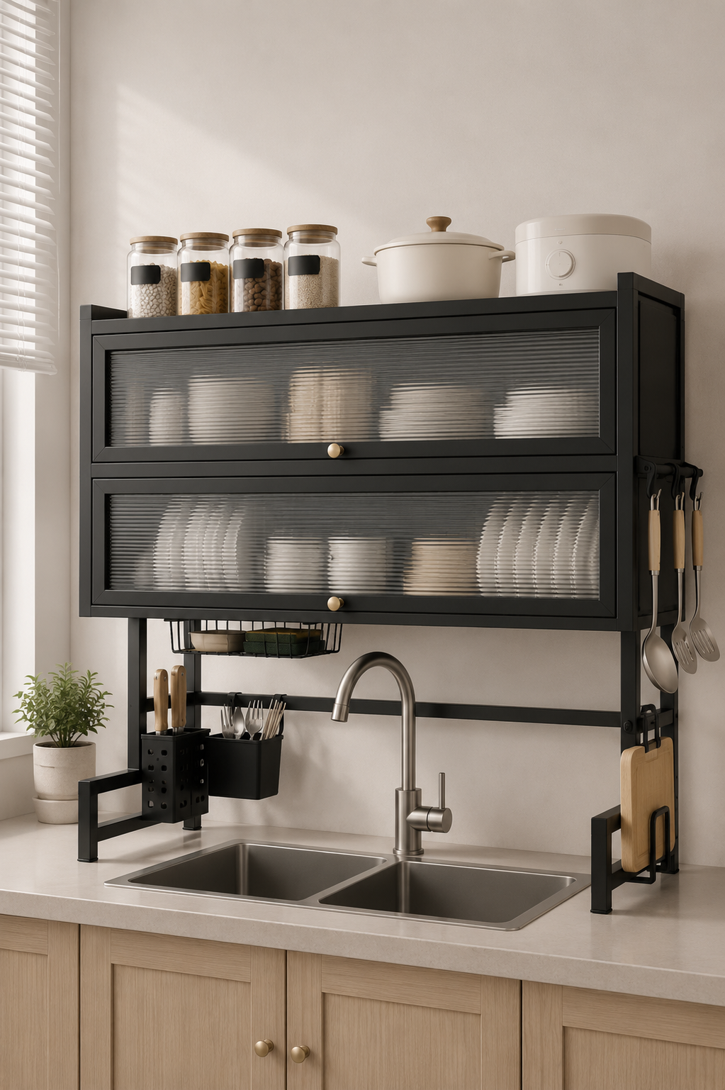 ✨ Organizador Escurridor de Platos Premium de 2 Niveles