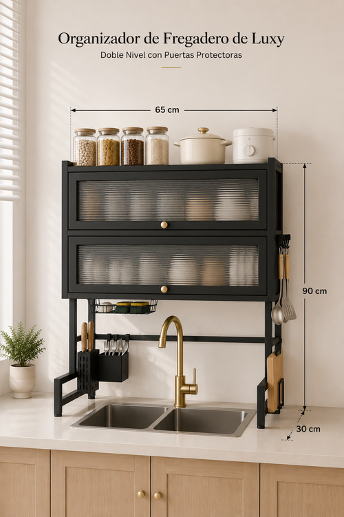 ✨ Organizador Escurridor de Platos Premium de 2 Niveles
