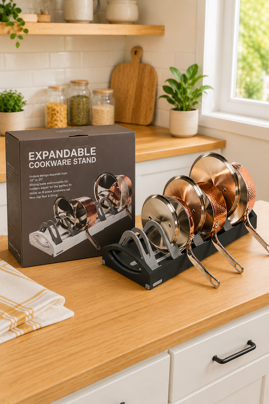 🍳 Organizador Expandible para Ollas, Sartenes y Tapas