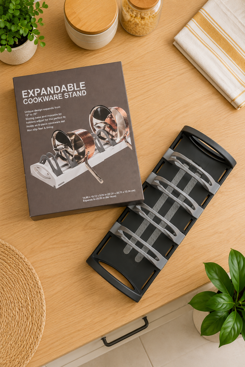 🍳 Organizador Expandible para Ollas, Sartenes y Tapas
